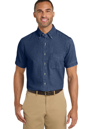 Port & Co™ Short Sleeve Value Denim Shirt. SP11 - Ink Blue | Port & Co