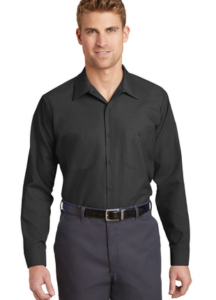 Red Kap® Long Sleeve Industrial Work Shirt.  SP14 - Charcoal | Red Kap