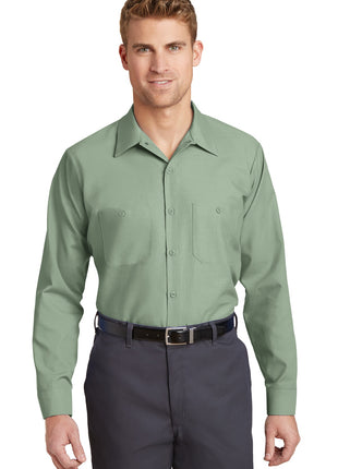 Red Kap® Long Sleeve Industrial Work Shirt.  SP14 - Light Green | Red Kap