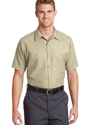 Red Kap® Short Sleeve Industrial Work Shirt.  SP24 - Light Tan | Red Kap