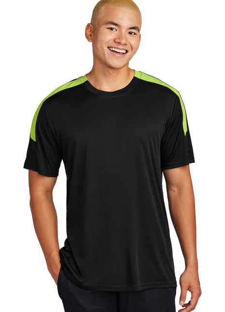 Sport-Tek® Competitor™ United Crew ST100 - Black/ Lime Shock | Sport-Tek