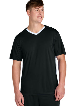 Sport-Tek® Competitor™ United V-Neck ST101 - Black/ White | Sport-Tek