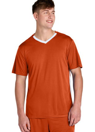 Sport-Tek® Competitor™ United V-Neck ST101 - Deep Orange/ White | Sport-Tek