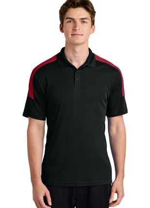 Sport-Tek® Competitor™ United Polo ST104 - Black/ Deep Red | Sport-Tek