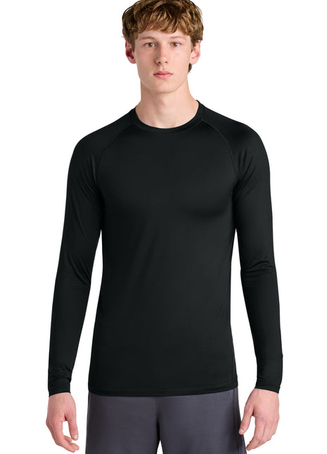 Sport-Tek® PosiCharge® Compression Long Sleeve Tee ST120LS - Black | Sport-Tek