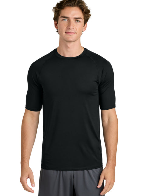 Sport-Tek® PosiCharge® Compression 1/2-Sleeve Tee ST120 - Black | Sport-Tek