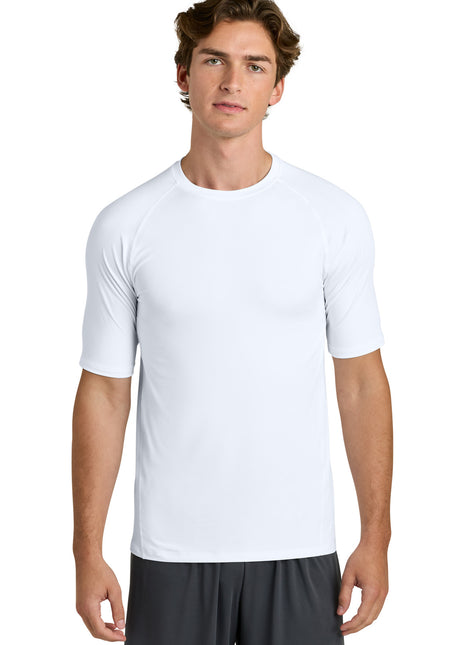 Sport-Tek® PosiCharge® Compression 1/2-Sleeve Tee ST120 - White | Sport-Tek