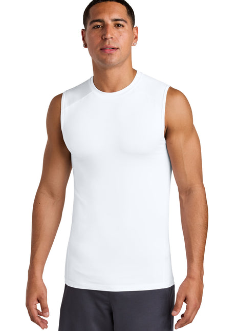 Sport-Tek® PosiCharge® Compression Sleeveless Tee ST121SL - White | Sport-Tek