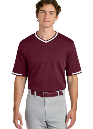 Sport-Tek® Tough Mesh V-Neck Baseball Jersey ST221 - Maroon | Sport-Tek