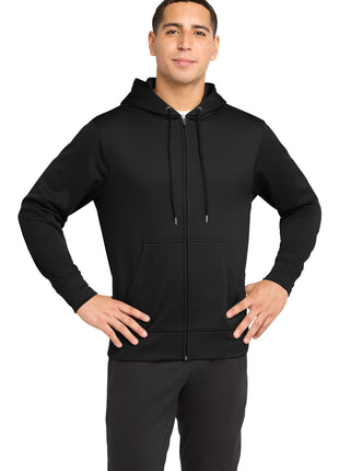 Sport-Tek® Sport-Wick® Fleece Full-Zip Hooded Jacket.  ST238 - Black | Sport-Tek