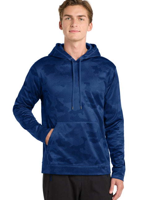 Sport-Tek® Sport-Wick® CamoHex Fleece Hooded Pullover. ST240 - True Royal | Sport-Tek