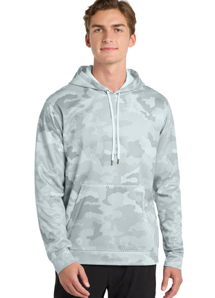Sport-Tek® Sport-Wick® CamoHex Fleece Hooded Pullover. ST240 - White | Sport-Tek