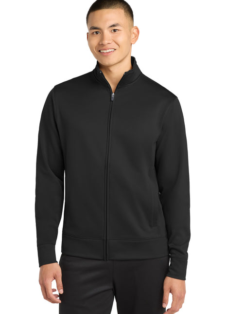 Sport-Tek® Sport-Wick® Fleece Full-Zip Jacket.  ST241 - Black | Sport-Tek