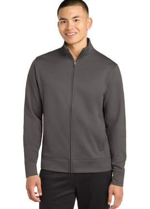 Sport-Tek® Sport-Wick® Fleece Full-Zip Jacket.  ST241 - Iron Grey | Sport-Tek