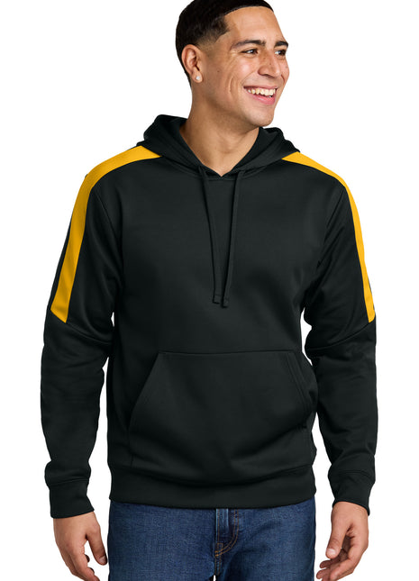 Sport-Tek® Sport-Wick® Fleece United Pullover Hoodie ST255 - Black/ Gold | Sport-Tek