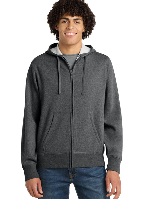 Sport-Tek® Full-Zip Hooded Sweatshirt. ST258 - Graphite Heather | Sport-Tek