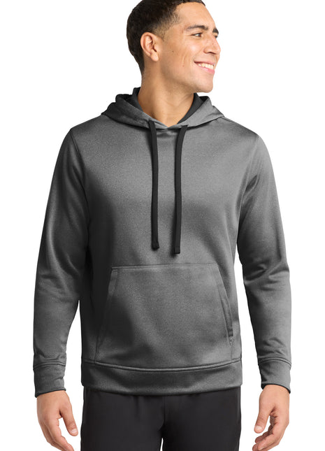Sport-Tek ® PosiCharge ® Sport-Wick ® Heather Fleece Hooded Pullover. ST264 - Black Heather | Sport-Tek