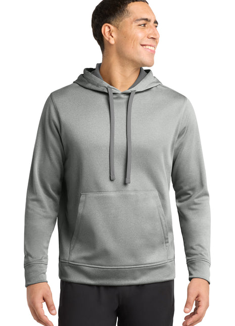 Sport-Tek ® PosiCharge ® Sport-Wick ® Heather Fleece Hooded Pullover. ST264 - Dark Silver Heather | Sport-Tek