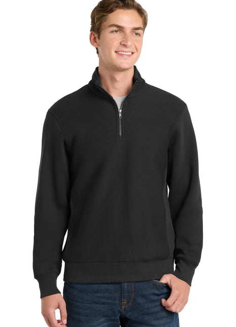 Sport-Tek® Super Heavyweight 1/4-Zip Pullover Sweatshirt. ST283 - Black | Sport-Tek
