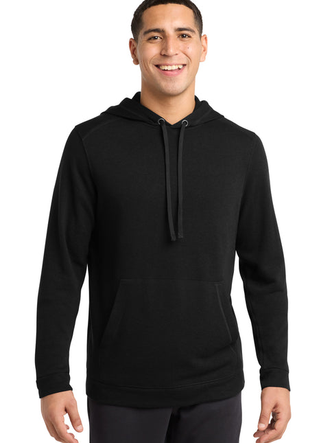 Sport-Tek ® PosiCharge ® Tri-Blend Wicking Fleece Hooded Pullover. ST296 - Black Triad Solid | Sport-Tek