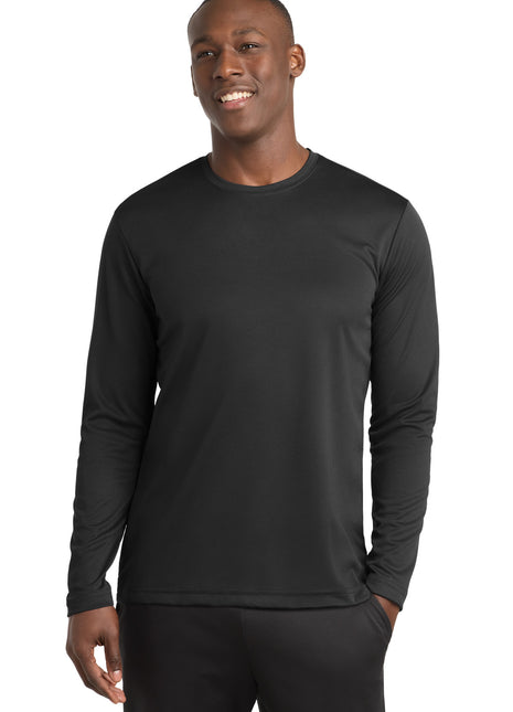 Sport-Tek® PosiCharge® RacerMesh® Long Sleeve Tee. ST340LS - Black | Sport-Tek