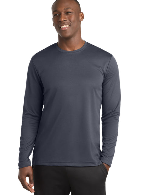 Sport-Tek® PosiCharge® RacerMesh® Long Sleeve Tee. ST340LS - Graphite | Sport-Tek
