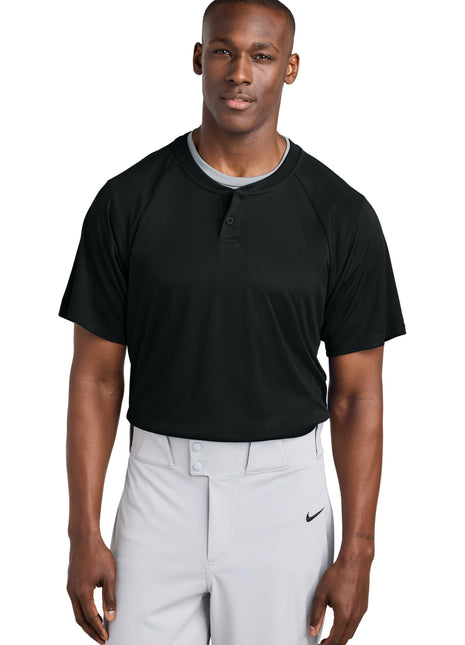Sport-Tek® PosiCharge® Competitor™ 2-Button Henley ST359 - Black | Sport-Tek