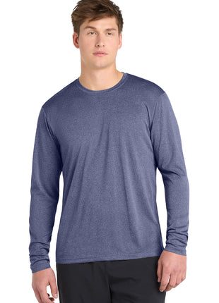 Sport-Tek® Long Sleeve Heather Contender™ Tee. ST360LS - True Navy Heather | Sport-Tek