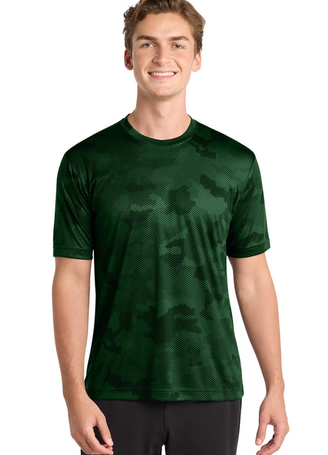 Sport-Tek® CamoHex Tee. ST370 - Forest Green | Sport-Tek
