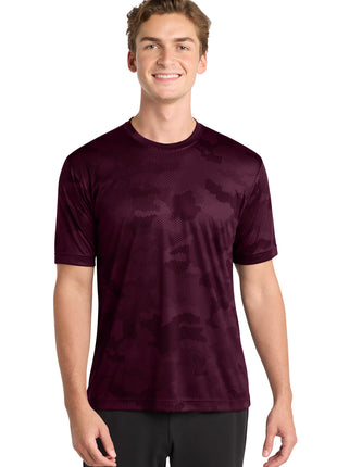 Sport-Tek® CamoHex Tee. ST370 - Maroon | Sport-Tek