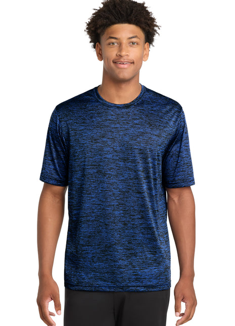 Sport-Tek® PosiCharge® Electric Heather Tee. ST390 - Dark Royal-Black Electric | Sport-Tek