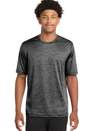 Sport-Tek® PosiCharge® Electric Heather Tee. ST390 - Grey-Black Electric | Sport-Tek