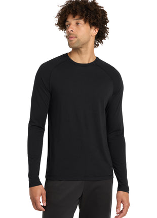 Sport-Tek ® PosiCharge ® Long Sleeve Tri-Blend Wicking Raglan Tee ST400LS - Black Triad Solid | Sport-Tek