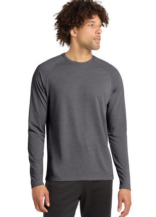 Sport-Tek ® PosiCharge ® Long Sleeve Tri-Blend Wicking Raglan Tee ST400LS - Dark Grey Heather | Sport-Tek