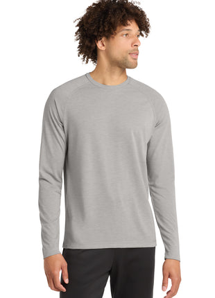 Sport-Tek ® PosiCharge ® Long Sleeve Tri-Blend Wicking Raglan Tee ST400LS - Light Grey Heather | Sport-Tek