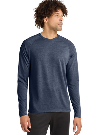 Sport-Tek ® PosiCharge ® Long Sleeve Tri-Blend Wicking Raglan Tee ST400LS - True Navy Heather | Sport-Tek