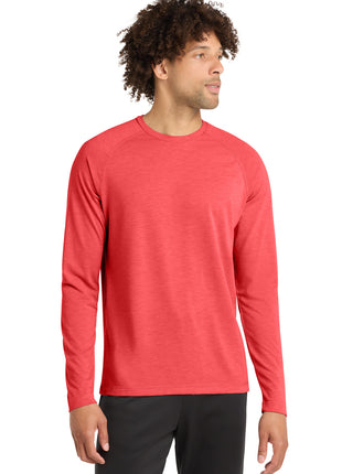 Sport-Tek ® PosiCharge ® Long Sleeve Tri-Blend Wicking Raglan Tee ST400LS - True Red Heather | Sport-Tek