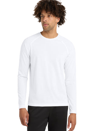 Sport-Tek ® PosiCharge ® Long Sleeve Tri-Blend Wicking Raglan Tee ST400LS - White Triad Solid | Sport-Tek