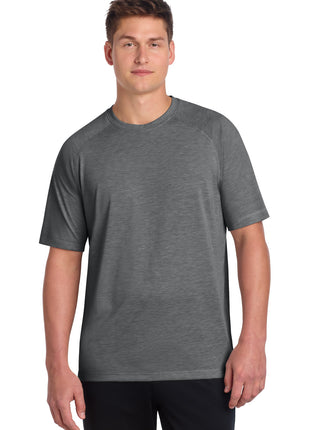 Sport-Tek ® PosiCharge ® Tri-Blend Wicking Raglan Tee. ST400 - Dark Grey Heather | Sport-Tek