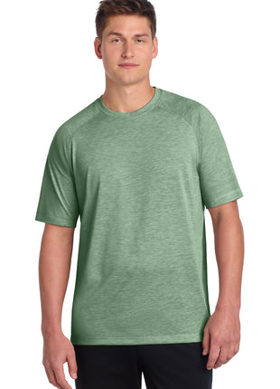 Sport-Tek ® PosiCharge ® Tri-Blend Wicking Raglan Tee. ST400 - Forest Green Heather | Sport-Tek