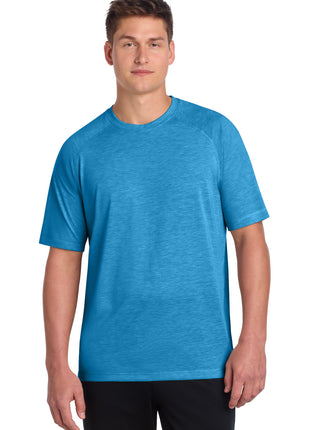 Sport-Tek ® PosiCharge ® Tri-Blend Wicking Raglan Tee. ST400 - Pond Blue Heather | Sport-Tek