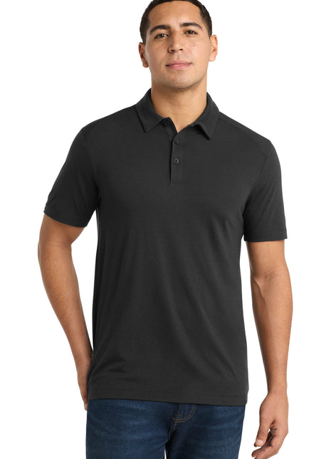Sport-Tek ® PosiCharge ® Tri-Blend Wicking Polo. ST405 - Black Triad Solid | Sport-Tek