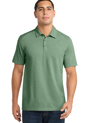 Sport-Tek ® PosiCharge ® Tri-Blend Wicking Polo. ST405 - Forest Green Heather | Sport-Tek