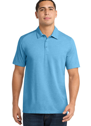 Sport-Tek ® PosiCharge ® Tri-Blend Wicking Polo. ST405 - Pond Blue Heather | Sport-Tek