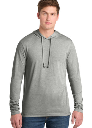 Sport-Tek ® PosiCharge ® Tri-Blend Wicking Long Sleeve Hoodie ST406 - Light Grey Heather | Sport-Tek