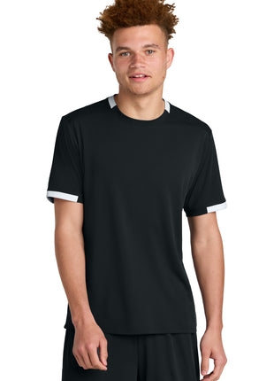 Sport-Tek® Club Short Sleeve Crew ST440 - Black/ White | Sport-Tek