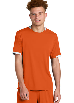 Sport-Tek® Club Short Sleeve Crew ST440 - Deep Orange/ White | Sport-Tek