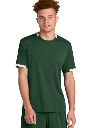 Sport-Tek® Club Short Sleeve Crew ST440 - Forest Green/ White | Sport-Tek