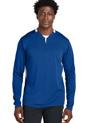 Sport-Tek® Club 1/4-Zip Pullover ST443 - True Royal/ White | Sport-Tek