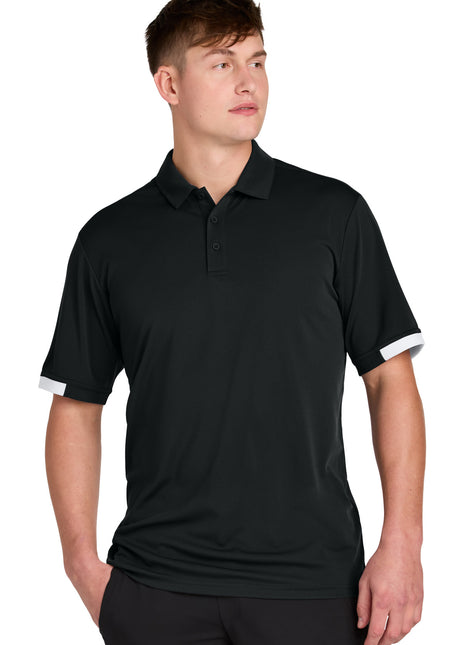 Sport-Tek® Club Colorblock Polo ST444 - Black/ White | Sport-Tek